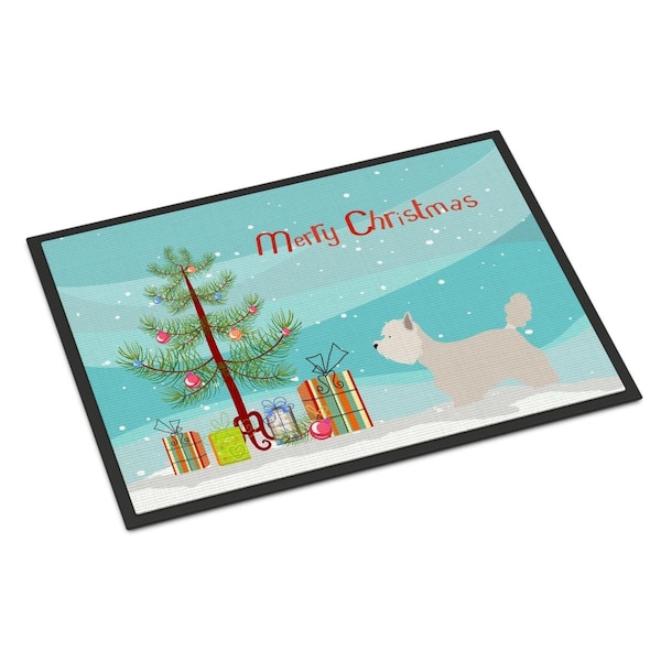 Carolines Treasures Westie Christmas Indoor or Outdoor Mat, 24 x 36 in. BB8480JMAT - main
